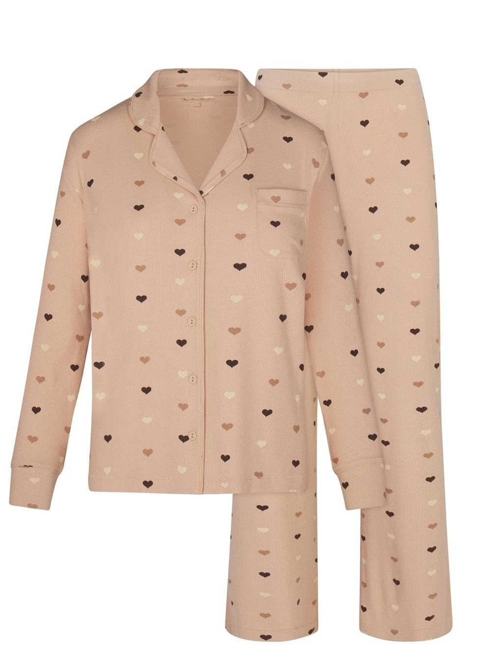 SKIMS Blush Heart-Print Long Pajama Set - Picture 2 of 9